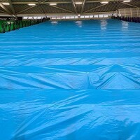 Plastic film seat covering roll 0,75x200m - light blue