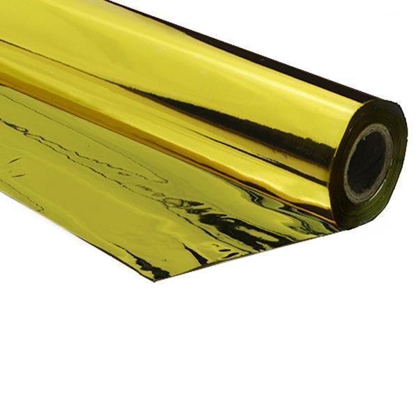 Metallic plastic film roll premium fire retardant 1,50x100m - gold