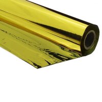 Metallic plastic film roll premium fire retardant 1,50x100m - gold